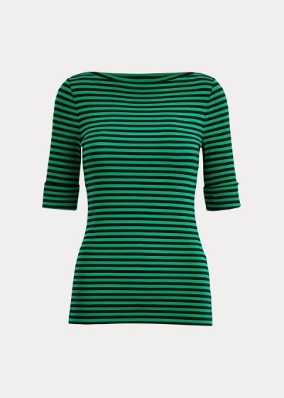 Ralph Lauren Striped Cotton-Blend Top Dame Danmark (HIGTE4826)